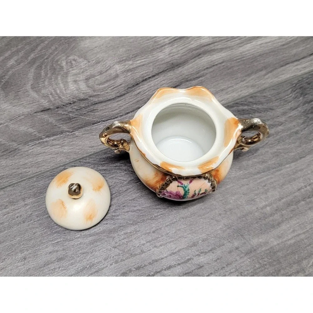Vintage Enesco Sugar Dish With Lid Floral/Flower Pattern